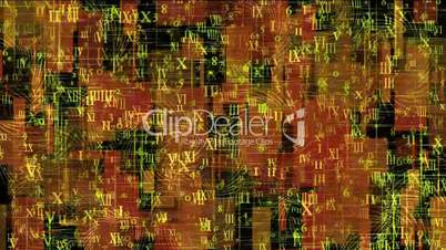 number and alphabet matrix in square wire background,higher mathematics and calculus,finance market display.