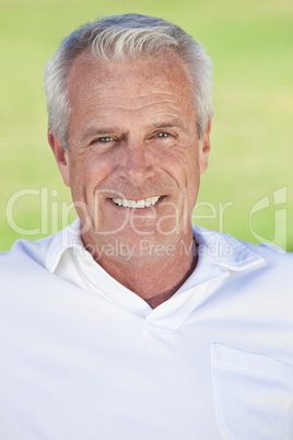 Outdoor Portrait of A Happy Handsome Senior Man