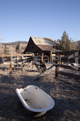 An old barn or cabin