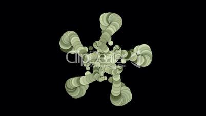 round and circle array shaped swirl flower fancy pattern,long chain,like snake body and monster tail.