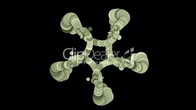 round and circle array shaped swirl flower fancy pattern,long chain,like snake body and monster tail.