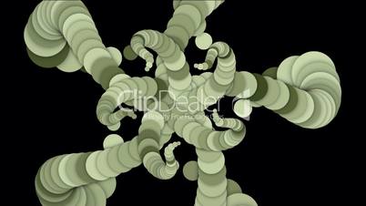 round and circle array shaped swirl flower fancy pattern,long chain,like snake body and monster tail.