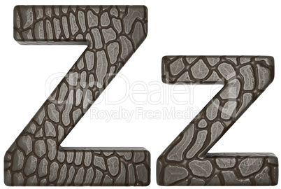 Alligator skin font Z lowercase and capital letters