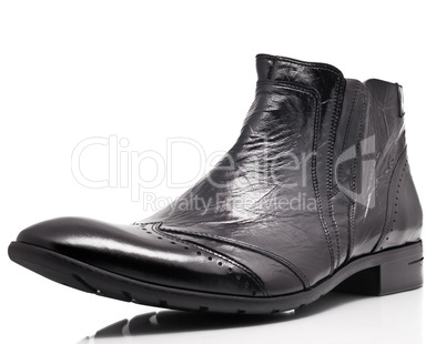 Black patent leather mens boot