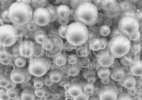 Large group of grey orbs or pearls
