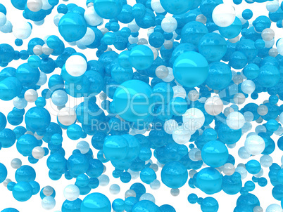 Abstract blue and white balls isolated