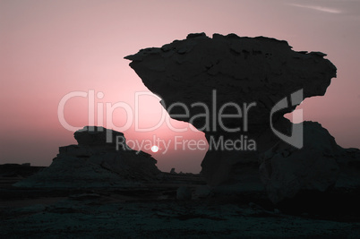 Landscape of the White Desert in Egypt