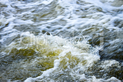 The rapid flow of river