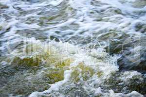 The rapid flow of river