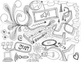 hand drawn doodles design elements scetch scribbles drawing