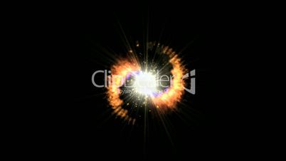 swirl fire around dazzling rays light,sunlight and explosion particles in outer space,tunnel hole.