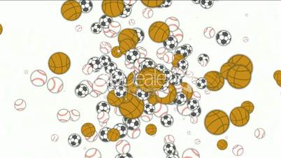 Sports balls,basketball,football,softball,volleyball,tennis.
