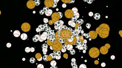 Sports balls,basketball,football,softball,volleyball,tennis.