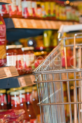 shopping carts in the supermarket