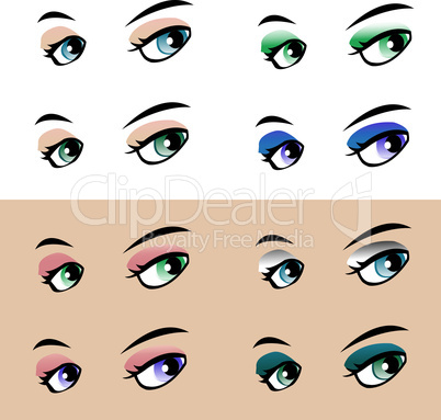 colored vector woman eye