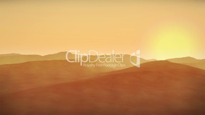 (1264) Sahara Arabian desert sandstorm wilderness environment sunset animation