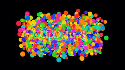 bubble and blister array background,dancing dots and particles,abstract colorful circles loop.