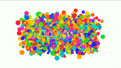 bubble and blister array background,dancing dots and particles,abstract colorful circles loop.