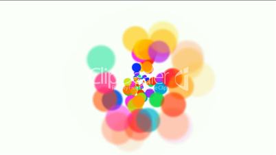 dancing dots and particles,abstract colorful circles loop,bubble and blister background.