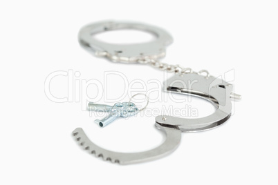 Close up of handcuffs and keys