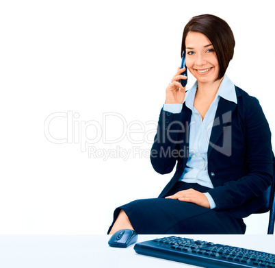 Business woman talking on the phone