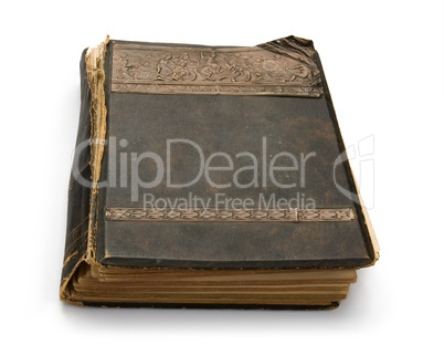 old book with an engraving, isolated on white background