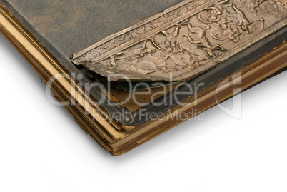 old book with an engraving, isolated on white background