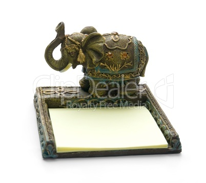 elephant - note paper, isolated on white background