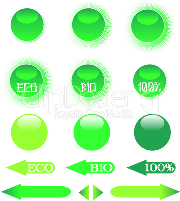 green ecology icon set