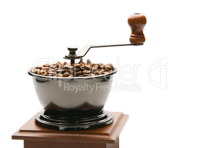 Old coffee grinder, isolated on white background