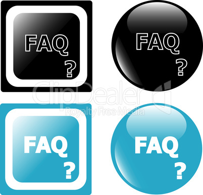 button FAQ in black and blue color