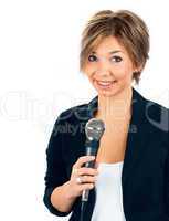 TV Correspondent on white background