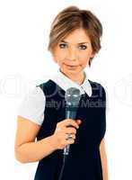 TV Correspondent on white background