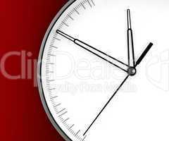 Wall Clock, isolated on red background