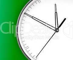Wall Clock, isolated on green background