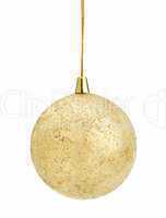 christmas gold ball, isolated on white background