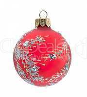 christmas red ball, isolated on white background