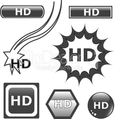 HD glossy web button set. vector