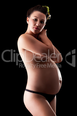 Beautiful adult pregnant woman