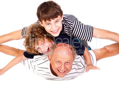 Father having fun with kids