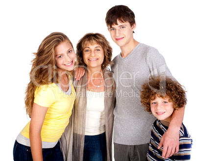 Family isolated on white background