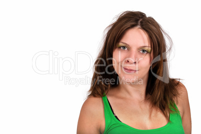 Crazy woman looking really confused