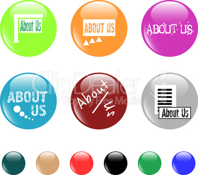 button about us colored icon