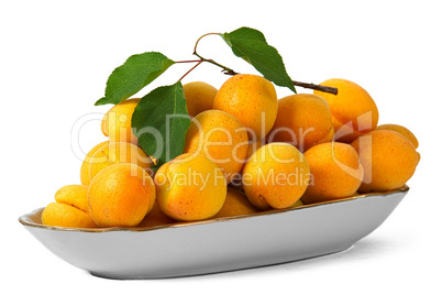 Apricots, isolated on white background