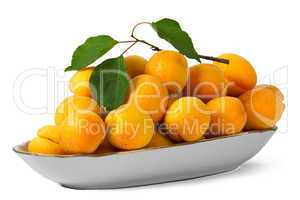 Apricots, isolated on white background