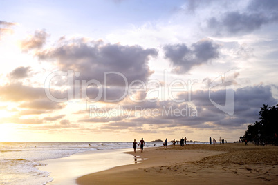 Ocean beach at sunset