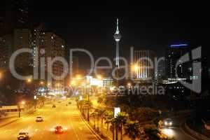 night view of Kuala Lumpur downtown