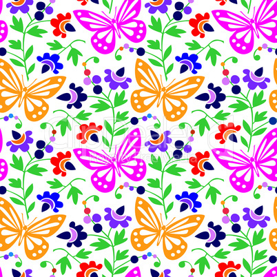 Colorful butterfly samless pattern