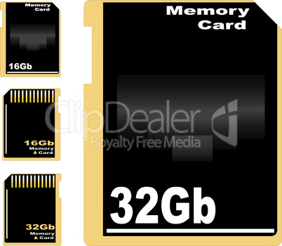 Front and back sides of digital card and adapter