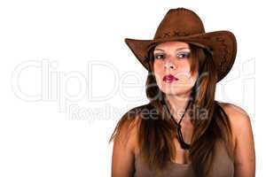 Sexy young woman with cowboy hat